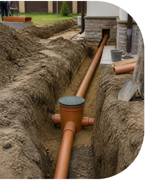 Канализация частного дома под ключ с монтажом в Пугачёве